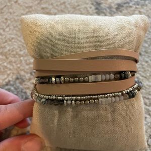 Pink & silver Stella & Dot wrap bracelet